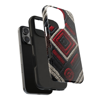 Modern tough phone case featuring bold African motifs