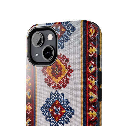 Protective phone accessory with vibrant Romanian ethnic patterns