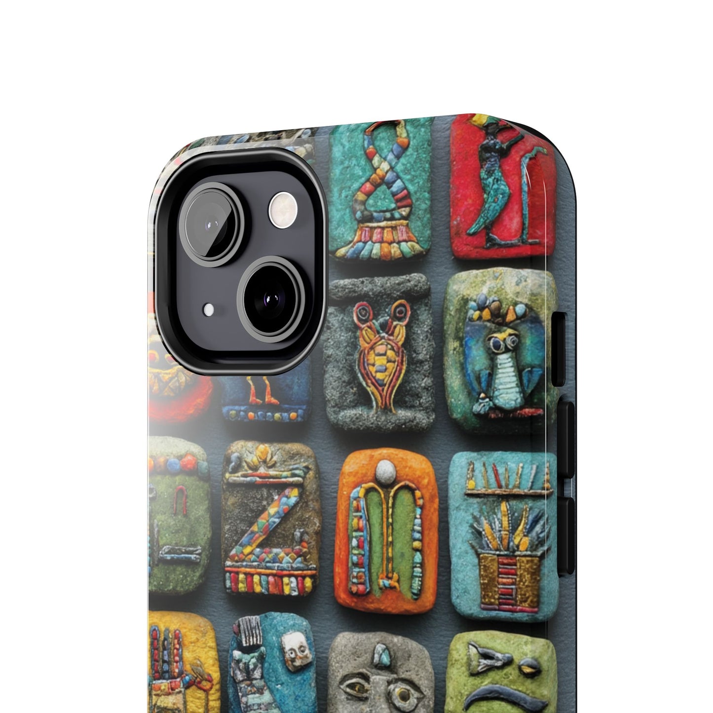 Stylish Egyptian mythology themed phone cover in bright colors