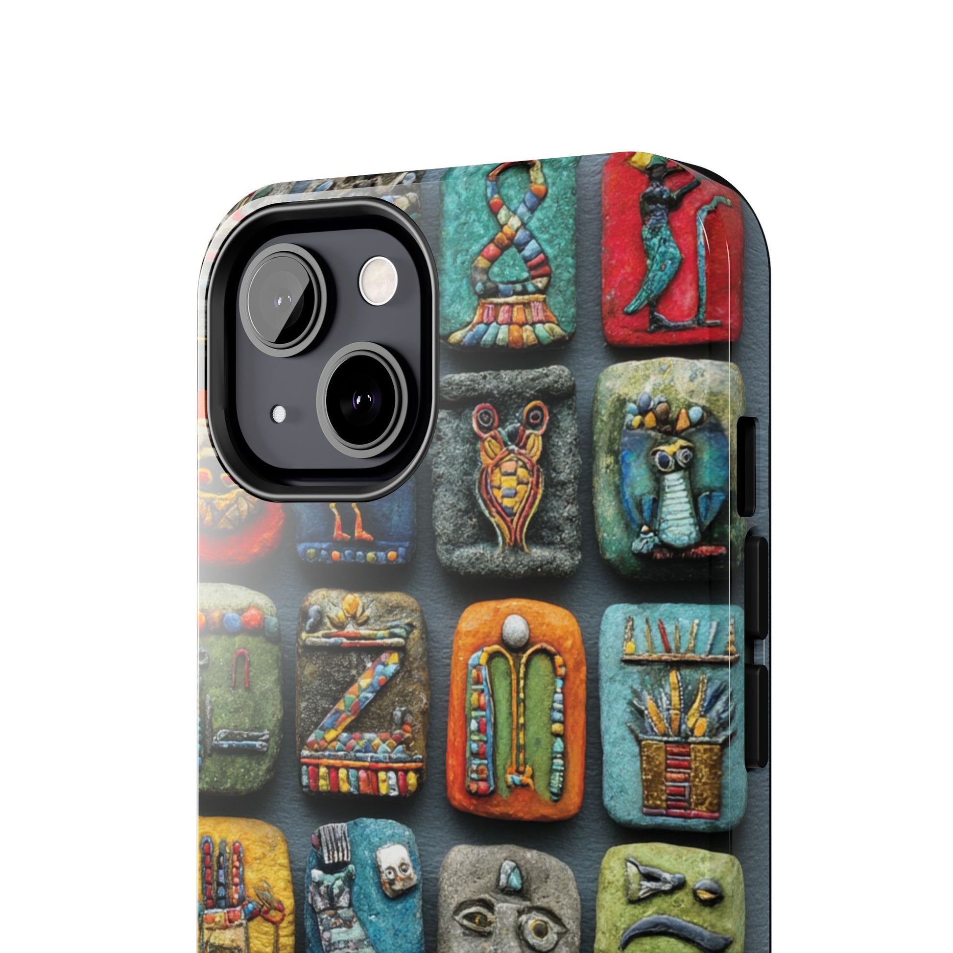 Stylish Egyptian mythology themed phone cover in bright colors