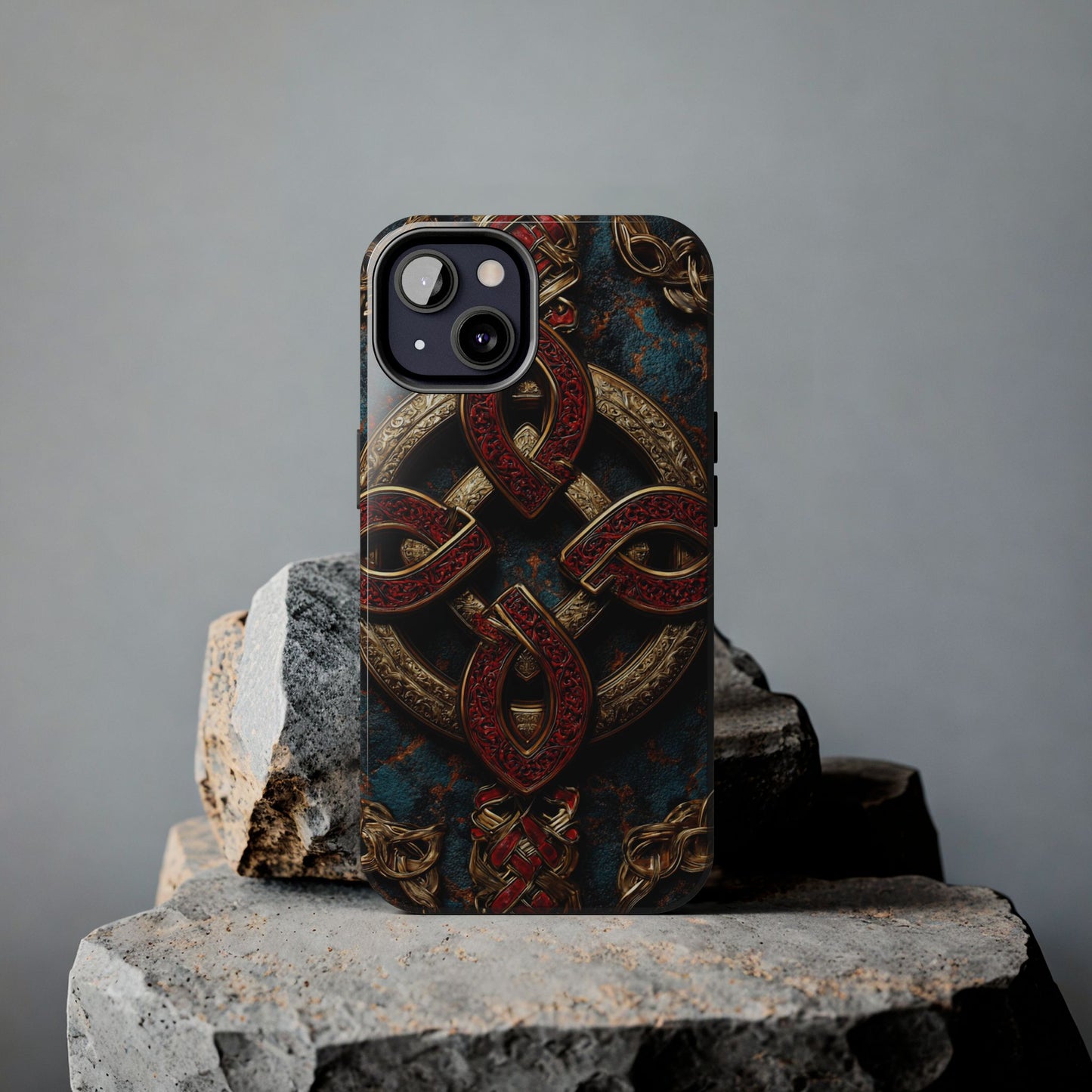 Stylish spiritual phone case held in hand