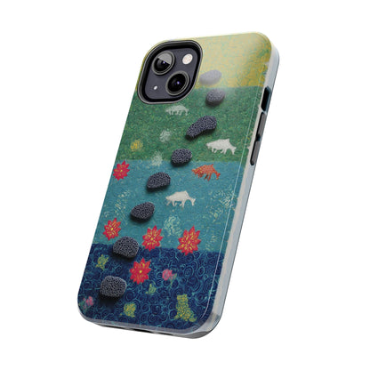 Tough phone case with forest and animal art