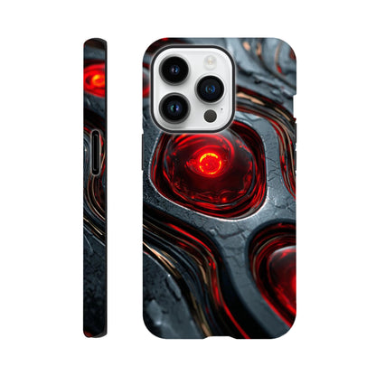 Tough phone protector with futuristic glowing elements
