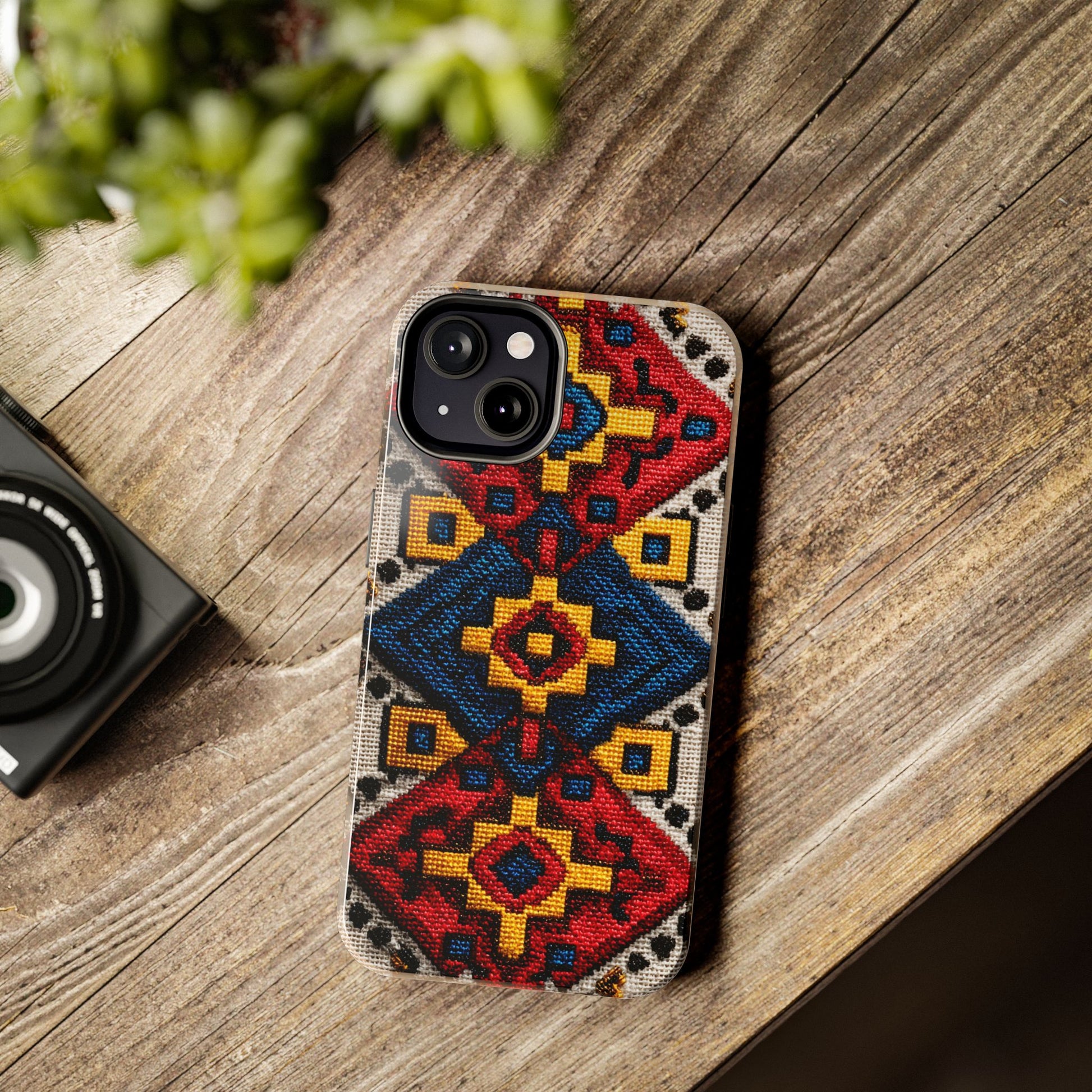 Unique Romanian folk art phone case for tech protection