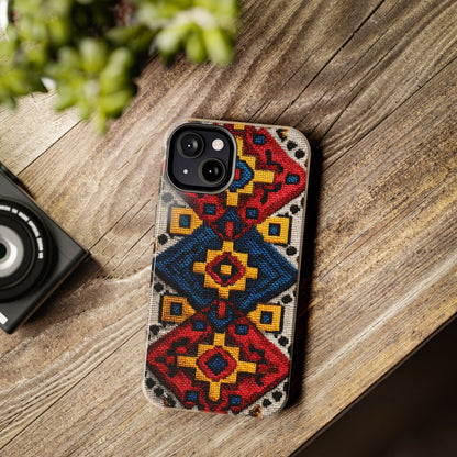 Unique Romanian folk art phone case for tech protection