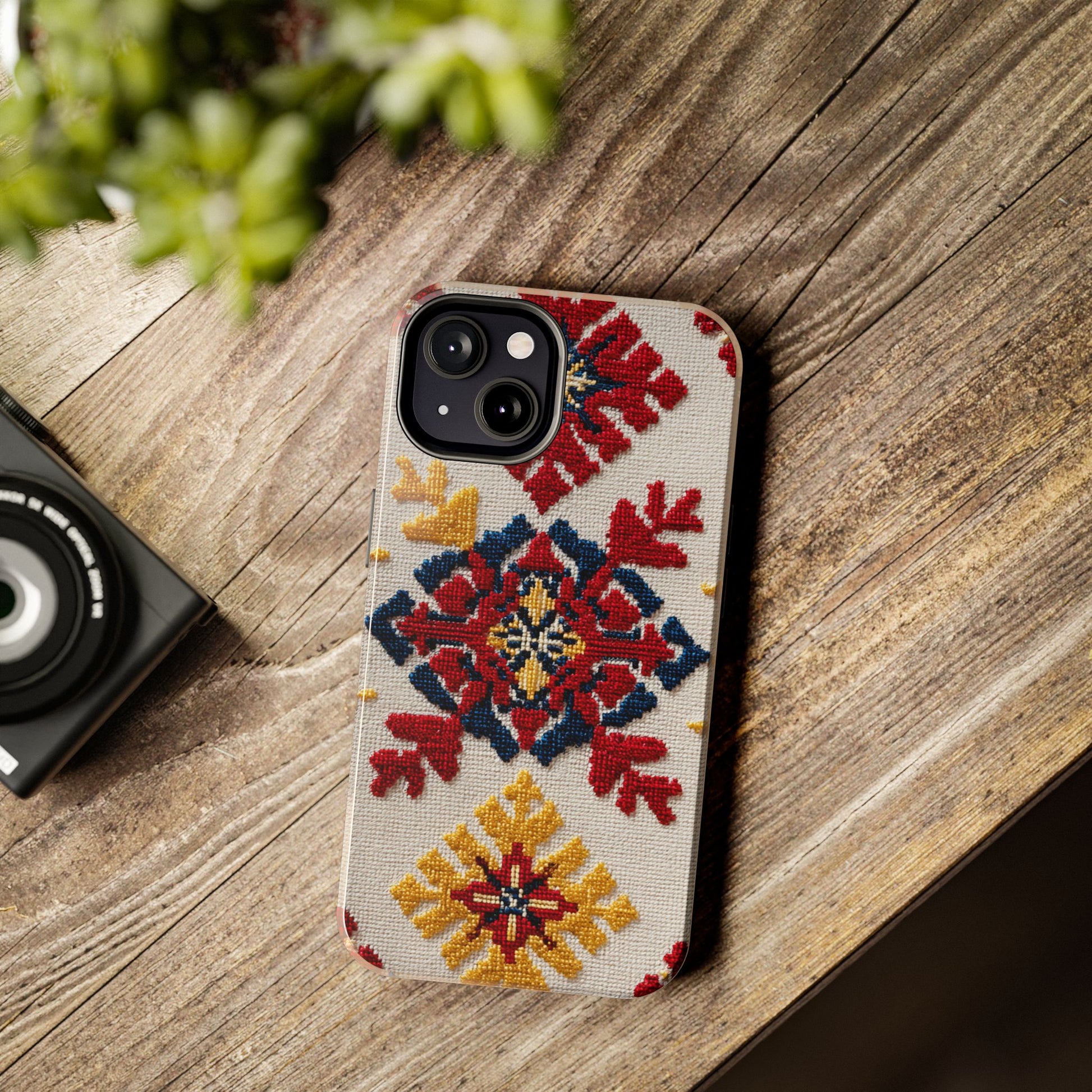 Unique Romanian inspired floral phone accessory for iPhones