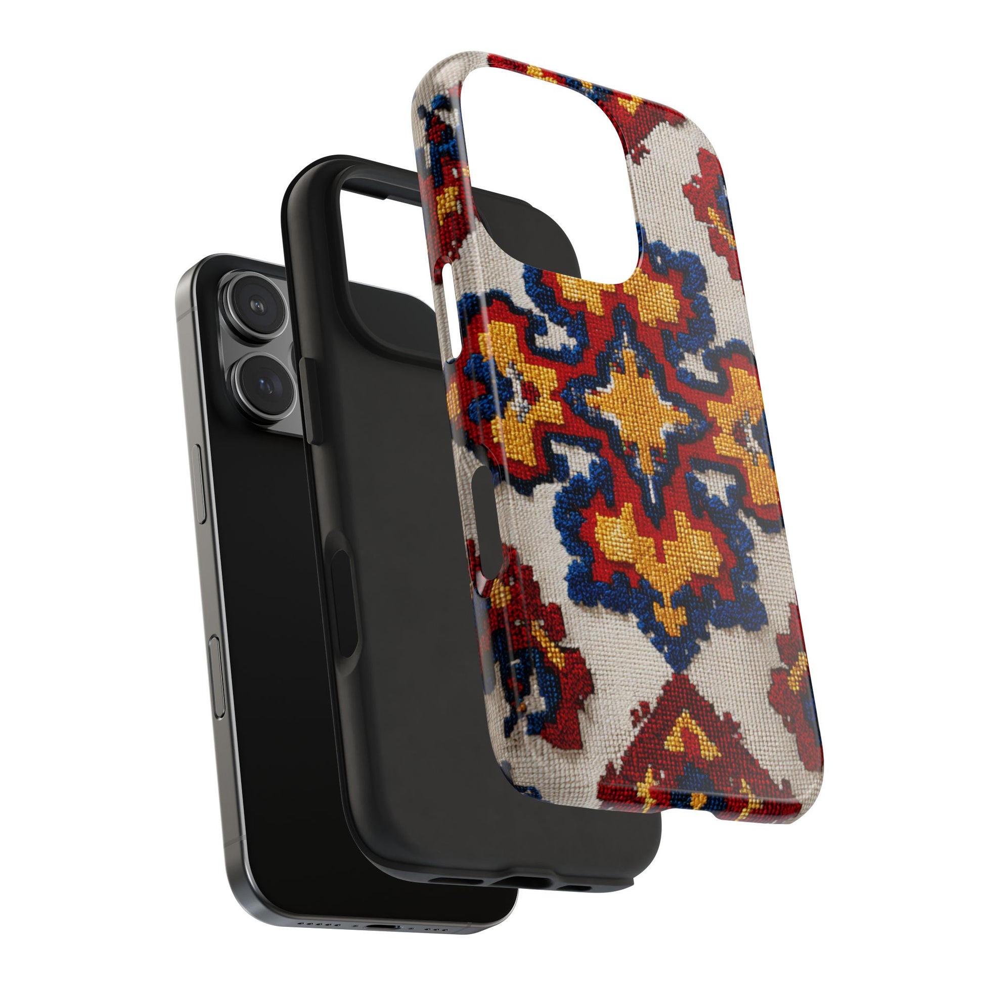 Unique bohemian tough phone case with cultural accents