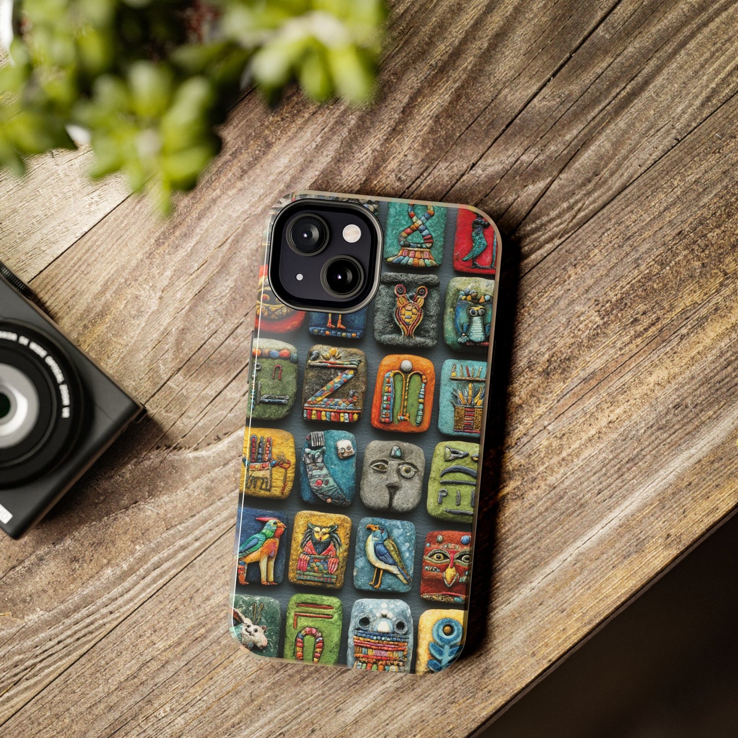 Unique gift phone case featuring Egyptian gods and ancient patterns