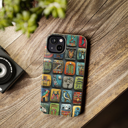Unique gift phone case featuring Egyptian gods and ancient patterns