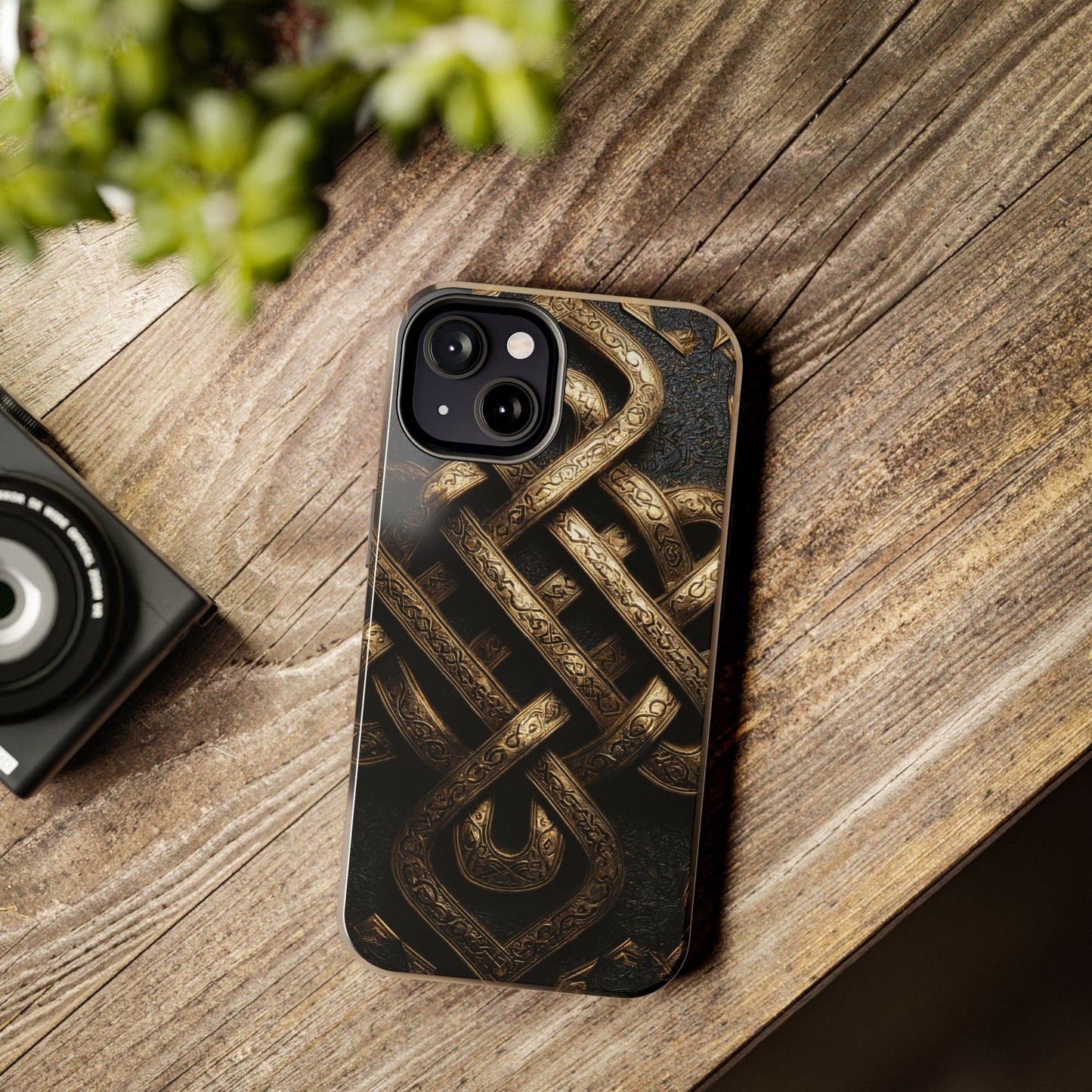 Unisex Celtic knot design phone case side angle