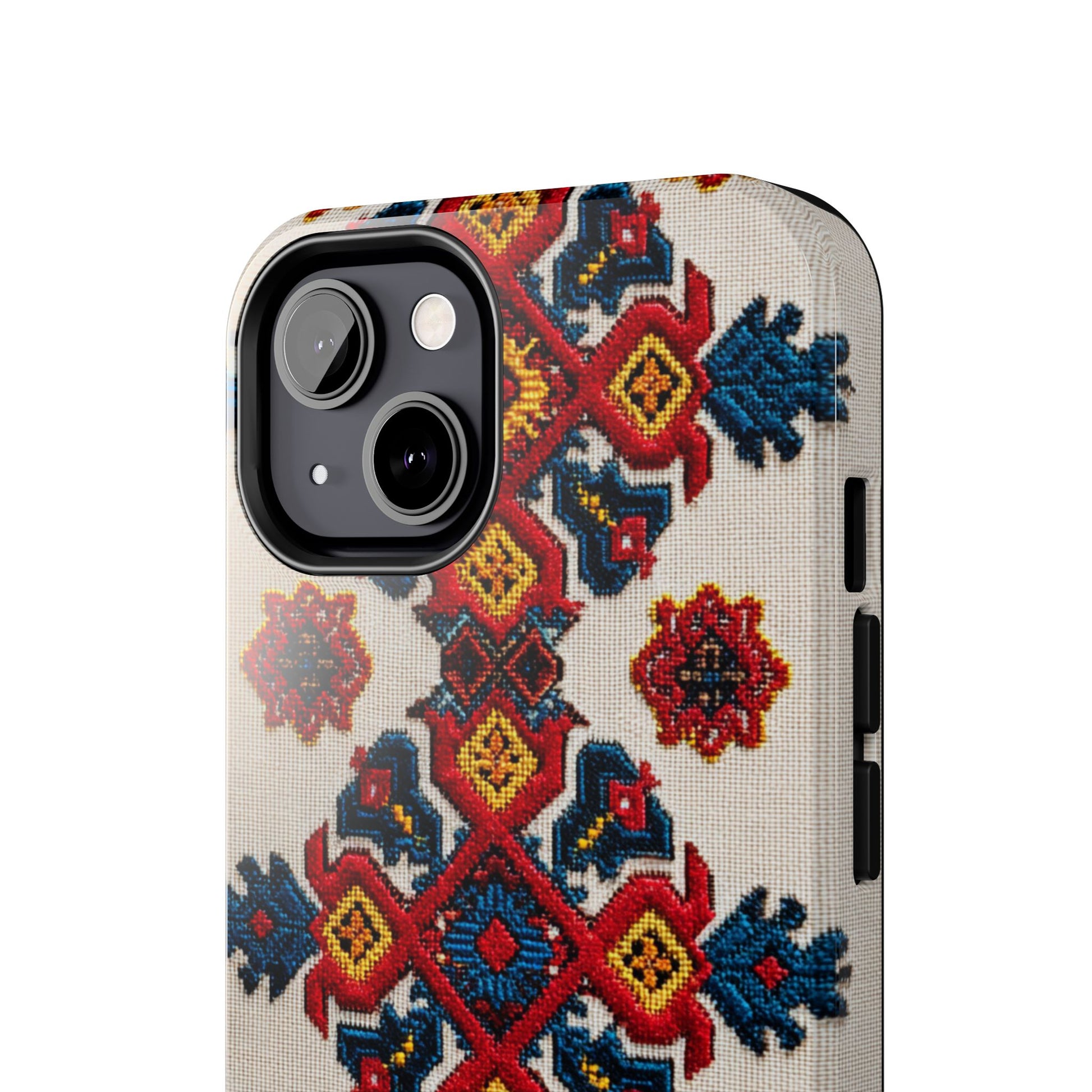 Vibrant durable phone cover with Romanian folk motifs