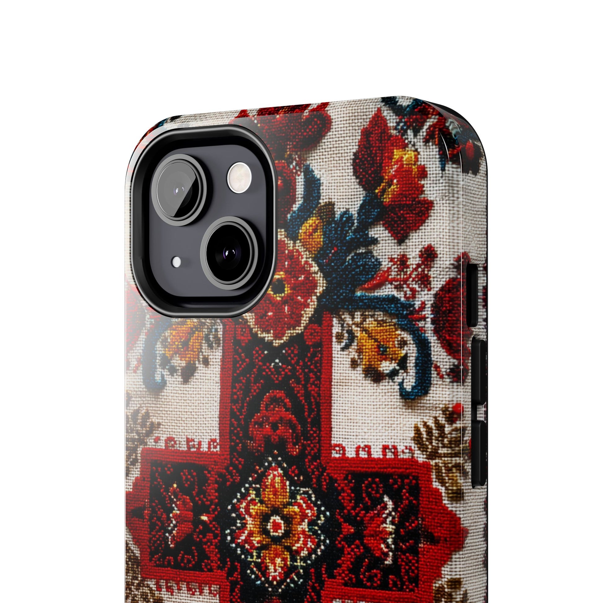 Vibrant folk art tough phone case with colorful floral detailing