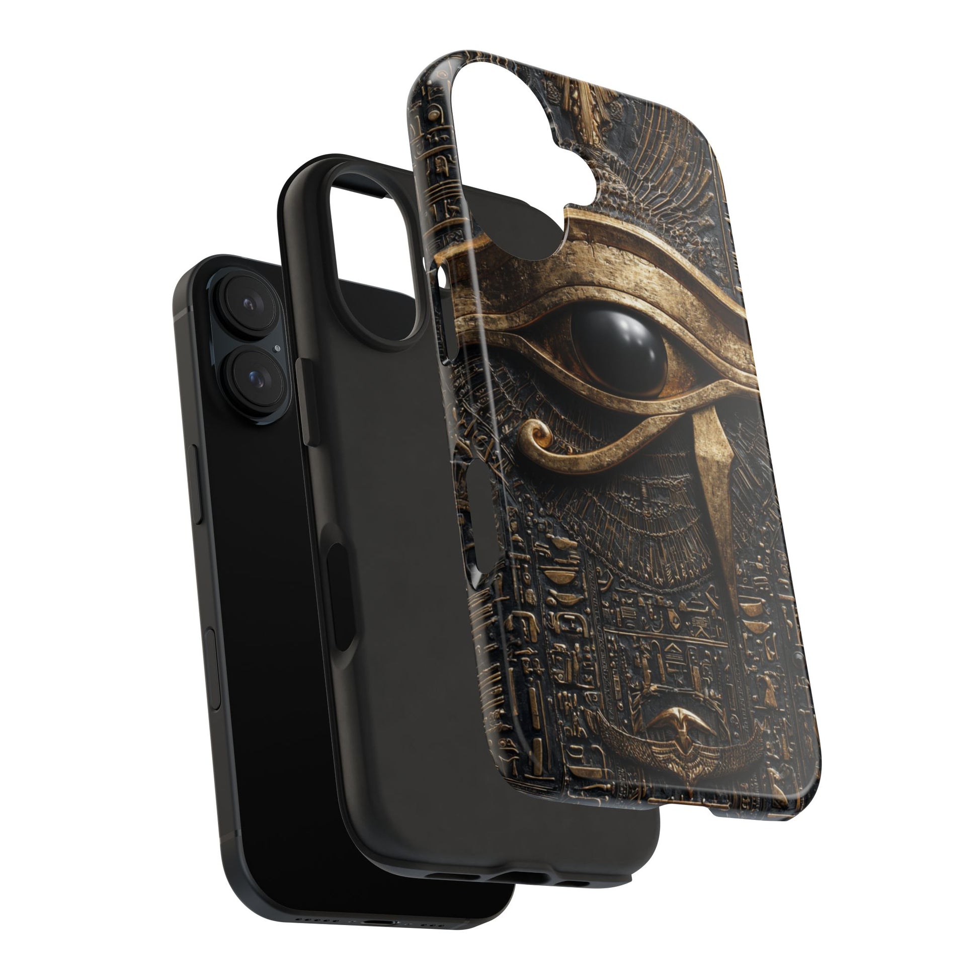 Vivid detailed Egyptian Eye design on shock-resistant phone cover